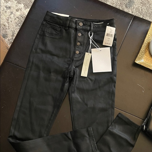 DL1961 Kids High Rise Black Button-Fly Jeans - Picture 1 of 9